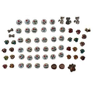 Lot of 60+ Floating Locket Jewelry 7mm Charms Love Pets Animals Dog Cat Paw NEW